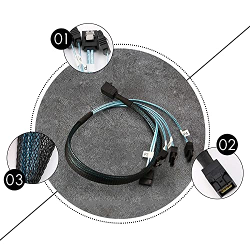 Cable Mini SAS a SATA, 1.6 pies miniatura 4
