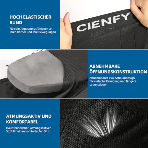 Cienfy Protektive Gepolsterte Shorts mit Eva Steißbeinpolster für Snowboard, Schlittschuh & Ski, 3D Hüftprotektor für Hüfte, Gesäß und Steißbein (Large)