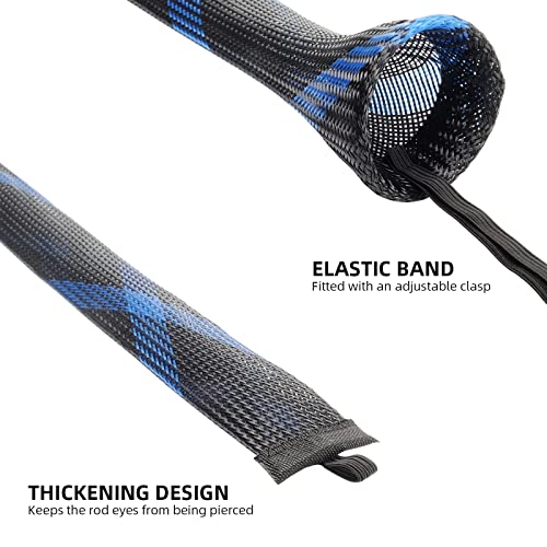 Image of SF Fishing Rod Sock Fishing Rod Sleeve Rod Cover Braided Mesh Rod Protector Pole Gloves Fishing Tools for Spinning Fishing Rod,Casting Rod,Musky Rod, Ice Rod, Fly Rod, Spey Rod