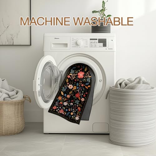 Non-Slip Washable Runner Rug with Boho Floral Design - $22.99