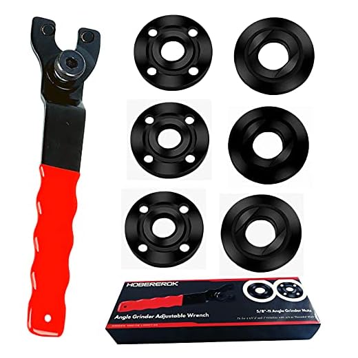 Angle Grinder Wrench Grinder Spanner Wrench Grinder Flange Nut 5/8-11 6 PCS Compatible with Dewalt Milwaukee Metabo Makita Grinder Parts Bosch Ryobi Black Decker