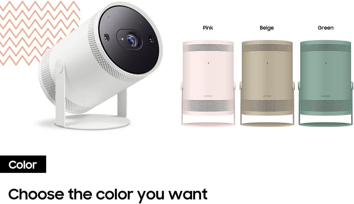 Samsung SP-LFF3CLAXXZA 30-100 Inch The Freestyle Gen2 Smart Projector with a Samsung VG-SCLB00PS The Freestyle Skin and Cradle - Blossom Pink (2023)