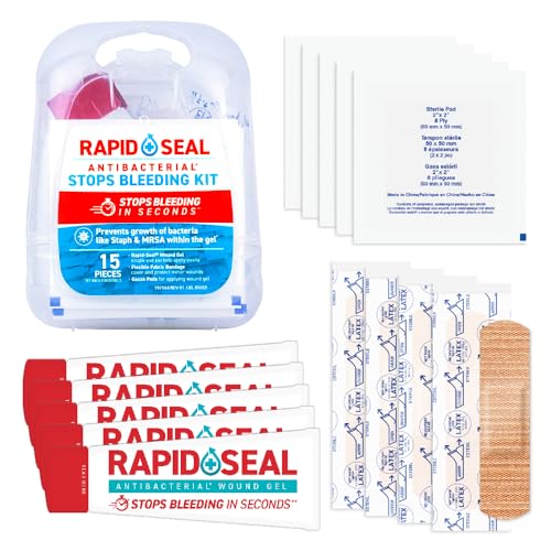 Rapid Seal 15pc Hemostatic First Aid Wound Care Kit | Stops Bleeding in Seconds | Quick Effective...