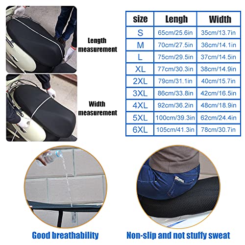 Funda de asiento moto de tela malla resistente para cojín de scooter 5