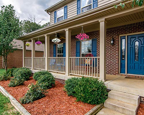 Lopkey Outdoor Artificial Red Azalea Bush Flower Patio Lawn Garden Hanging Basket With Chain Flowerpot,Red #TOP4