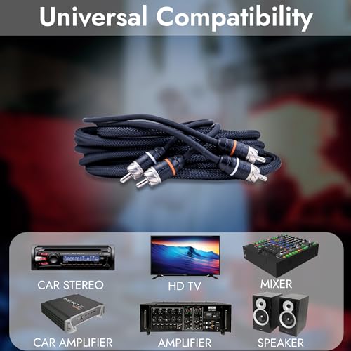 Cable RCA Elite Audio negro con conectores robustos adaptador de audio premium 7