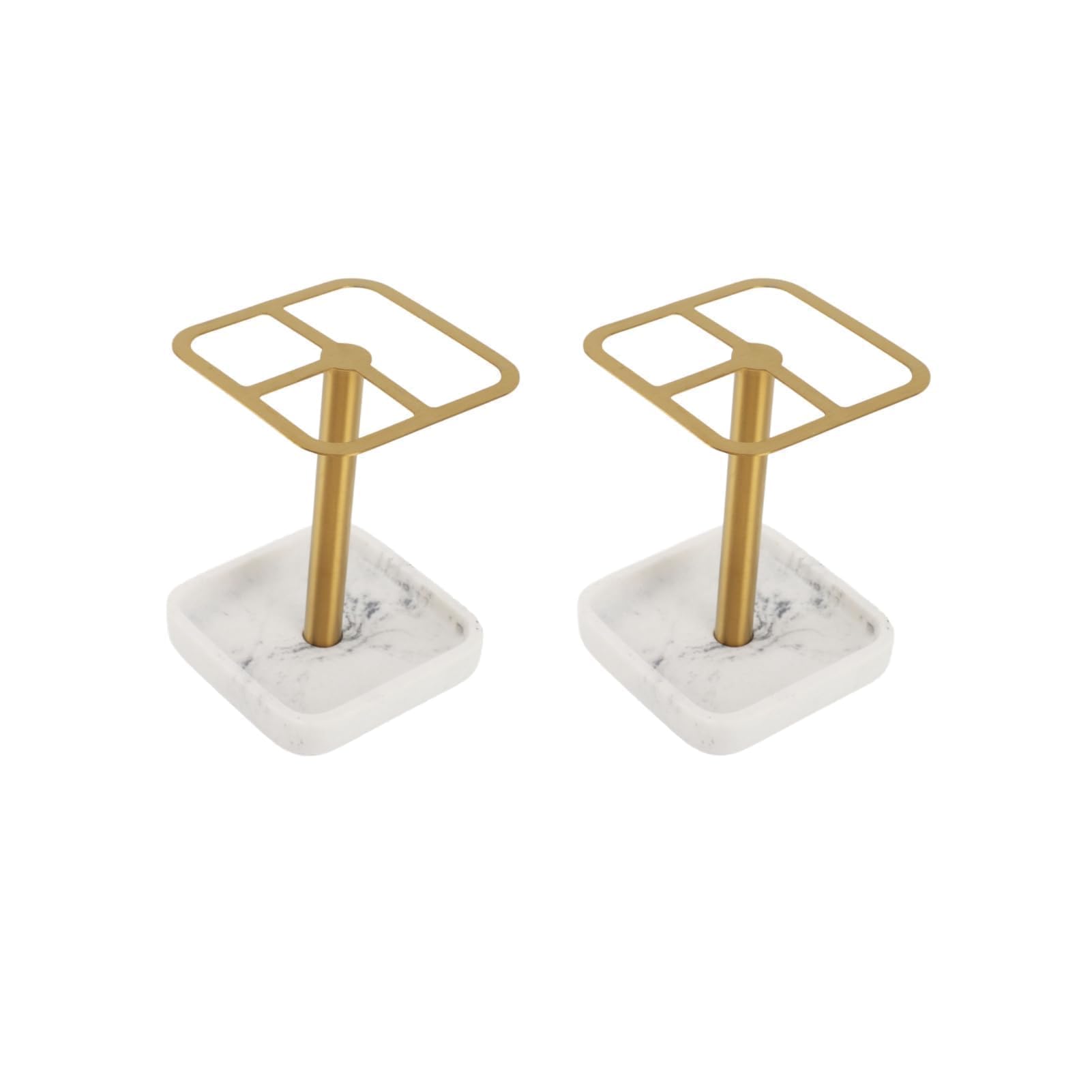 Support de Brosse à Dents 2 pièces, Support de Rangement de Dentifrice en Acier Inoxydable 304, Support de Brosse à Dents Multifonctionnel, 3 emplacements, Organisateur de (Gold)