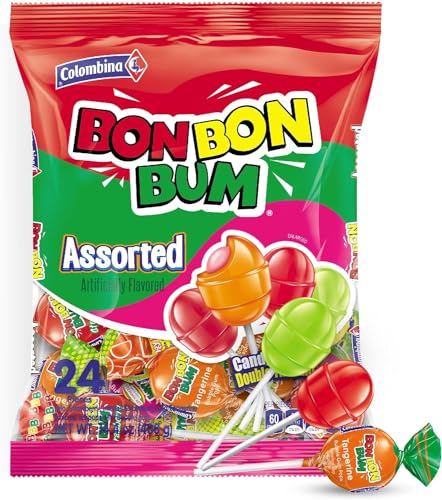 Colombina Bon Bon Bum - Paletas con centro de goma
