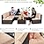 Vongrasig 7 Pieces Patio Furniture Sets, Outdoor Modular Sectional Sofa Patio Conversation Set PE Rattan Wicker Sectional Couch with Cushion, Glass Table for Patio, Garden, Poolside, Beige