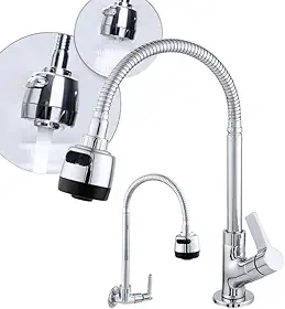 Torneira Extensora 360° Giratória para Cozinha e Banheiro, Torneira de Parede para Cozinha Gourmet, Entrada de 1/2", Flexível, Anti-respingo e Economia de Água, 30cm