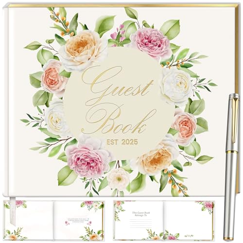 Wedding Guest Book with Pen and Stickers Included , Custom Guest Book Design 2025 , Guest Book Wedding Reception Size7.2
