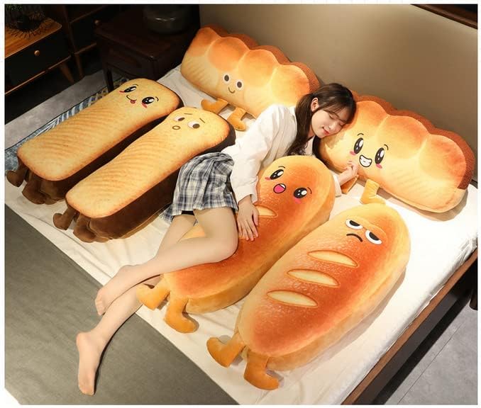Miniatura 5 de XICHEN Almohada de peluche de pan para sofá, tostada, hot dog, baguette (23.6 in, almohada de baguette)