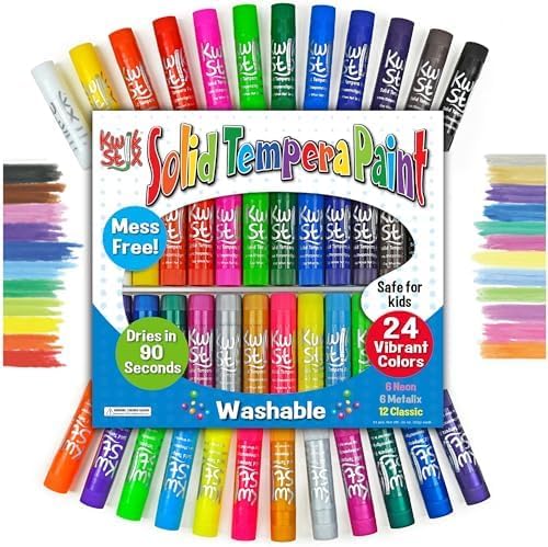 Image of Kwik Stix Solid Tempera Paint Sticks,Washable Paint Sticks for Kids,Non-Toxic,Quick Drying,Allergen Free,Comes in Classic,Metallic,& Neon Colors,Ideal for Kids and Toddlers,(Pack of 192)