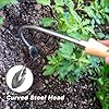 Berry&Bird Weed Puller Tool, Crack Weeder Cultivator Garden Hand Tools, Durable Curved Head Hook & Wooden Handle, Garden Digging, Edging, Planting Remover Tool for Patio Lawn Yard Moss Terrace Paving