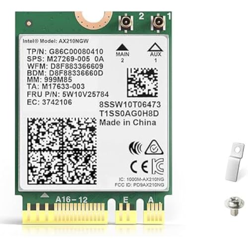 Image of AX 210 NGW Wireless Adapter Card for Desktop,Laptop | Bluetooth 5.3 Tri Band 5400Mbps Supports Windows 10 /11 (64bit) M.2 / NGFF