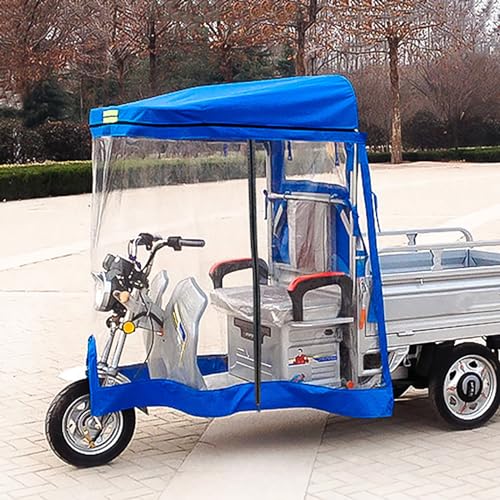 Auvent pour tricycle électrique entrée facile pour senior avec bandes sécurité