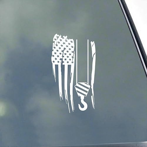 Calcomanía de vinilo con bandera de grúa por KLO Graphics Operator Rigging Heavy Construction Tension Device