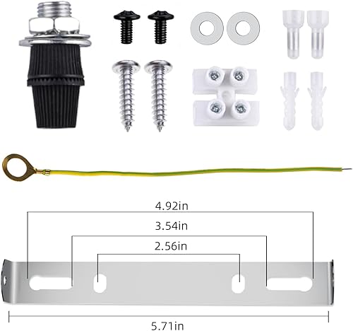 Miniatura 3 de Arturesthome Kit industrial de toldo de techo negro de 5.9 pulgadas, placa de techo de profundidad y ancho extra de un solo orificio para lámpara