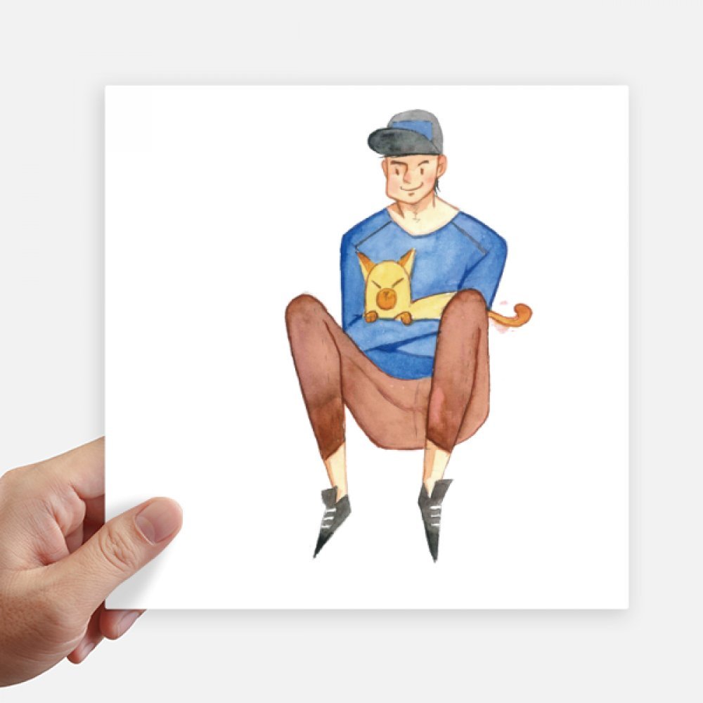 Sticker chat aquarelle 20 cm pour protéger et décorer le mur
