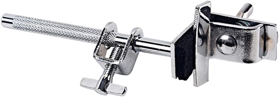 Cowbell Mount with Height Angle Adjustable Rod for Drummer Drum Hardware Adjust Cowbell Up Down WC51 (Silver)