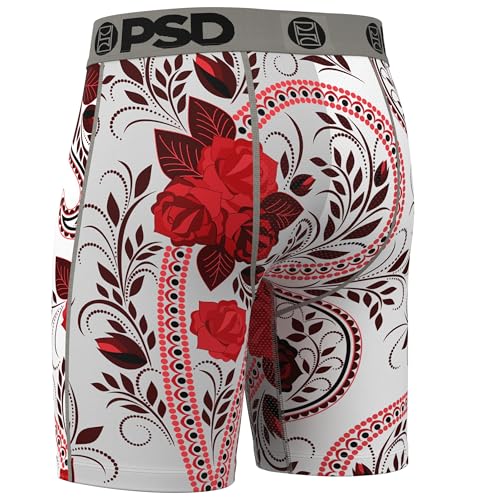 PSD Men's Boxer Briefs - Paisley Blanco, 7 Inch Inseam, Moisture-Wicking, 4-Way Stretch, Boxer Briefs for Men, Medium3