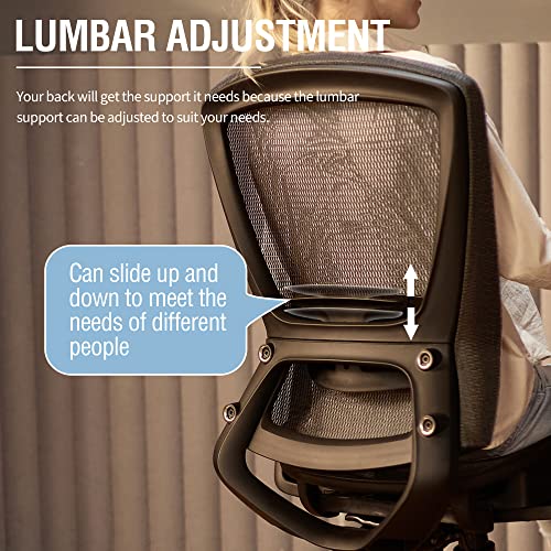 Image of ELABEST T96 Mesh Office Chair,Ergonomic Computer Desk Chair,Sturdy Task Chair- Adjustable Lumbar Support & Armrests,Tilt Function,Comfort Wide Seat,Swivel Home Office Chair
