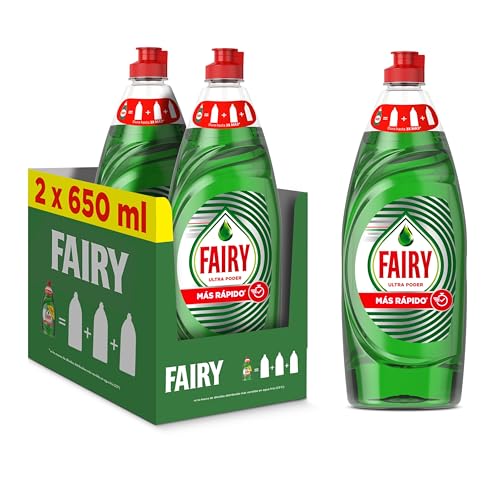 Fairy Ultra Poder Original Líquido Lavavajillas Con Limpieza Antigrasa Hasta 3 Veces Más Rápida 650ml