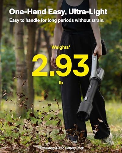 Image of HOTO Cordless Leaf Blower, MAX 720CFM 120MPH, Electric Lightweight Leaf Blower with Battery, USB-C Fast Charging, Handheld Mini Blower for Lawn Care, Snow, Yard, Leaves, Dust