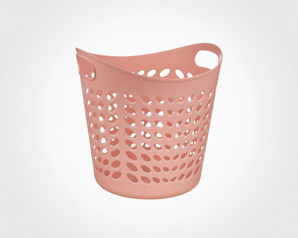 limon Prince Laundry Basket With handle Durable Plastic Material (ASSORTED COLORS) (140235 (41x39 CM))