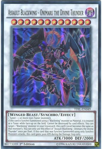 TDIL-EN049 1st Ed Assault Blackwing - Onimaru the Divine Thunder Super Rare Card The Dark Illusion Yu-Gi-Oh Single Card