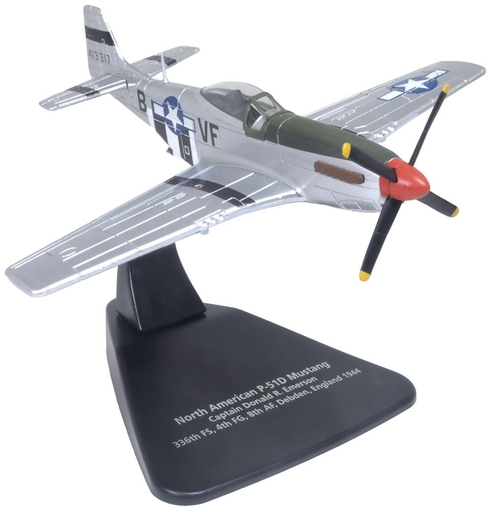 Oxford Diecast, Airplane, 1944 Mustang P51 Capt.D.R.Emerson 336th FS, 1:72 Scale Diecast Model, Adult Collectible