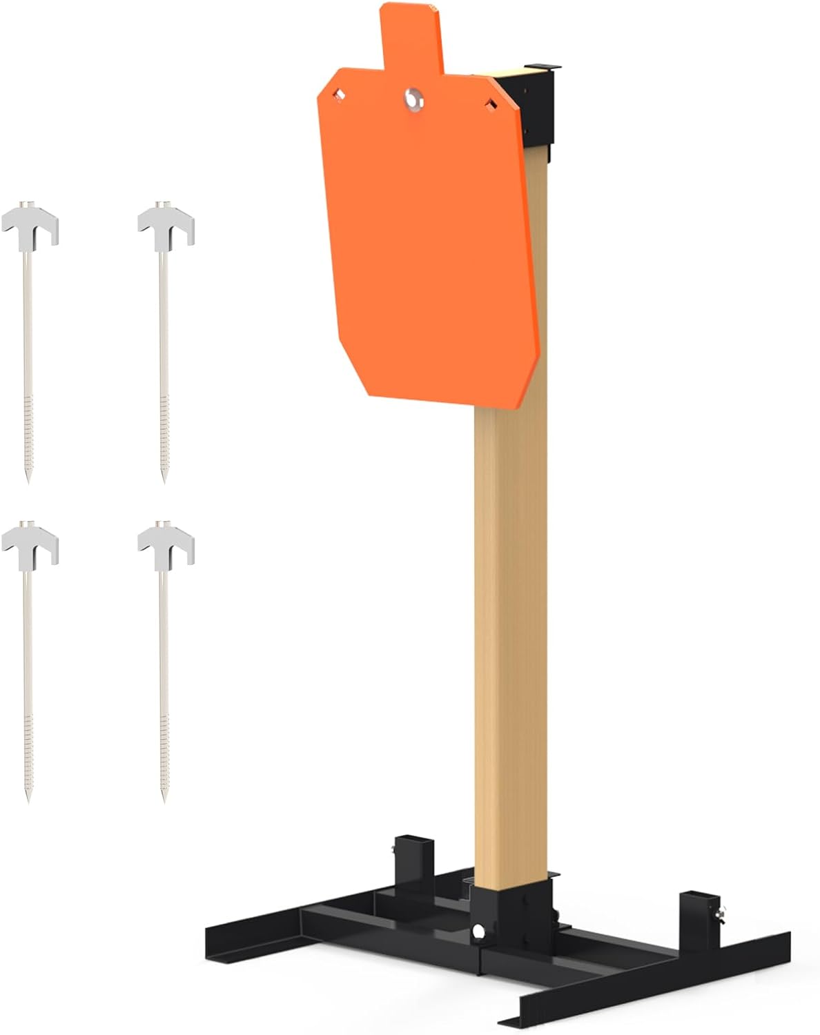 AR500 Steel Target Stand System for Shooting, 1/2'' or 3/8'' Thick 12''x20'' Torso Silhouette Metal Targets for Shooting Laser Cut Steel Target, Neon Orange