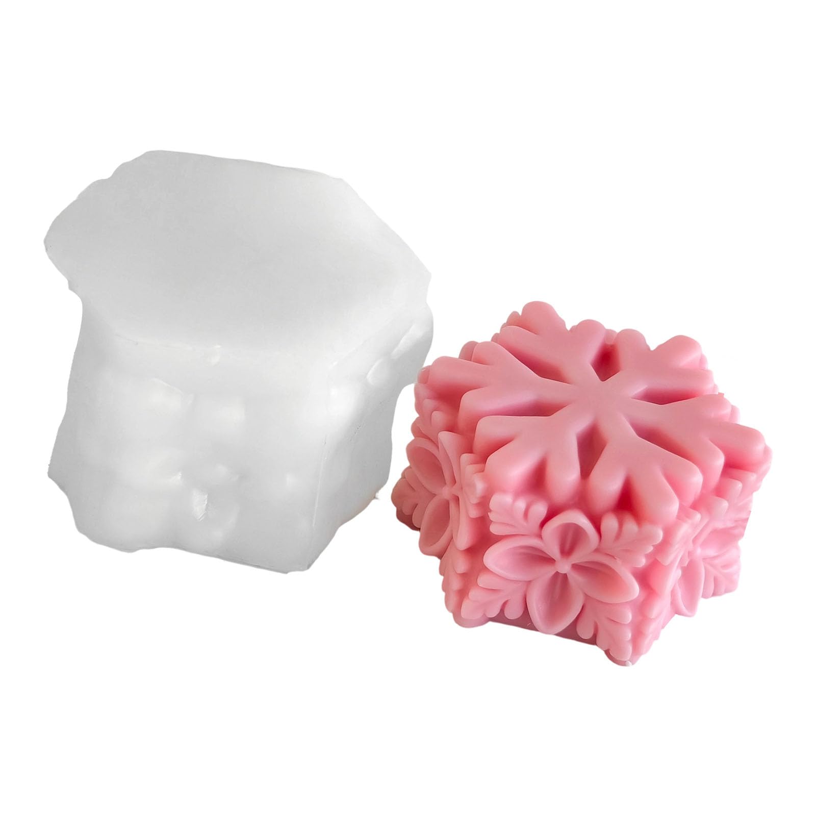 Lerpwige Christmas Epoxy Resin Candle-s Molds Snowflake Pillar Silicone Casting Mouldss Ornament Plaster Craft Handmade Christmas Silicone Snowflake Pillar Plasters Casting