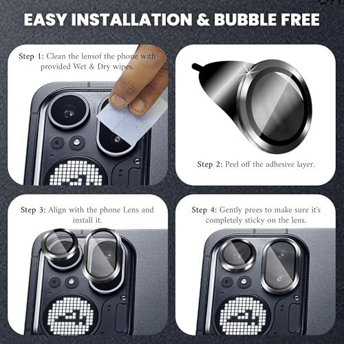 Image of FIRST MART Black Camera Ring Guard Protector for Nothing Phone 4A Pro | Tempered Glass with Metal Alloy Rings, HD Clear, Scratch Resistant, Case-Friendly | Pack of 1