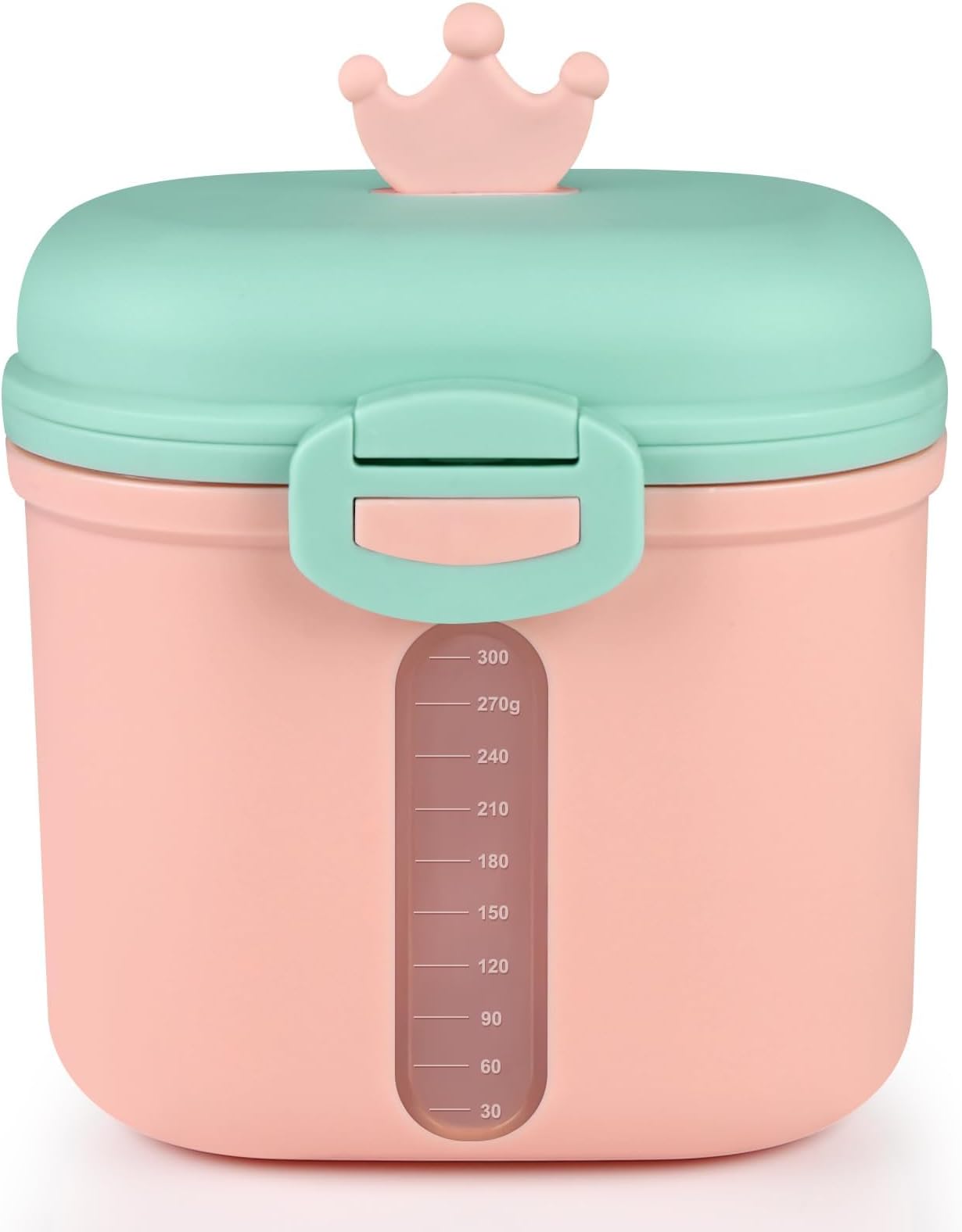 Tazweeq Baby Formula Dispenser, Storage Transparent Scale Baby Formula Dispenser, Portable Milk Powder Formula Dispenser with Scoop, Containers for Travel Hold 12.7oz/360g Formula, Pink