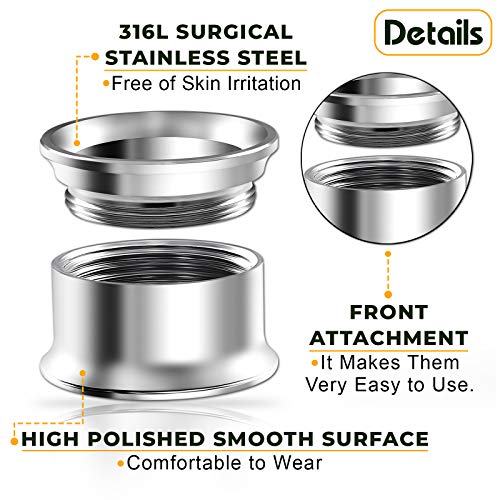 Pair of Internal Screw 316L Surgical Steel Double Flared Saddle Piercing Jewelry Stretcher Ear Plug Earring Lobe flesh Tunnel3