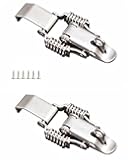 Stainless Steel 304 All in one Double Spring Locking Latch with Lock Hole ，hasps Chest Toggle Catch Clasp Furniture Hardware Accessories w/Screws (S)