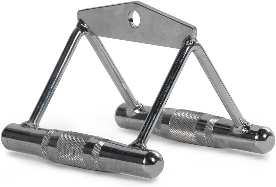 Titan Fitness D-Handle Cable Machine Attachment, Reduces Strain on Wrists and Elbows, Non-Slip Grip Chrome-Plated Build, for Pulldowns, Seated Rows, and Press Downs, Home Gym Workout Equipment