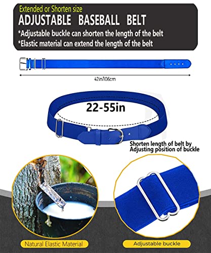 Thaplay Baseball/Softball Belt 2 Packs -Ajustable Size Uniform Belt For Men Kid Youth (Blue) #TOP1