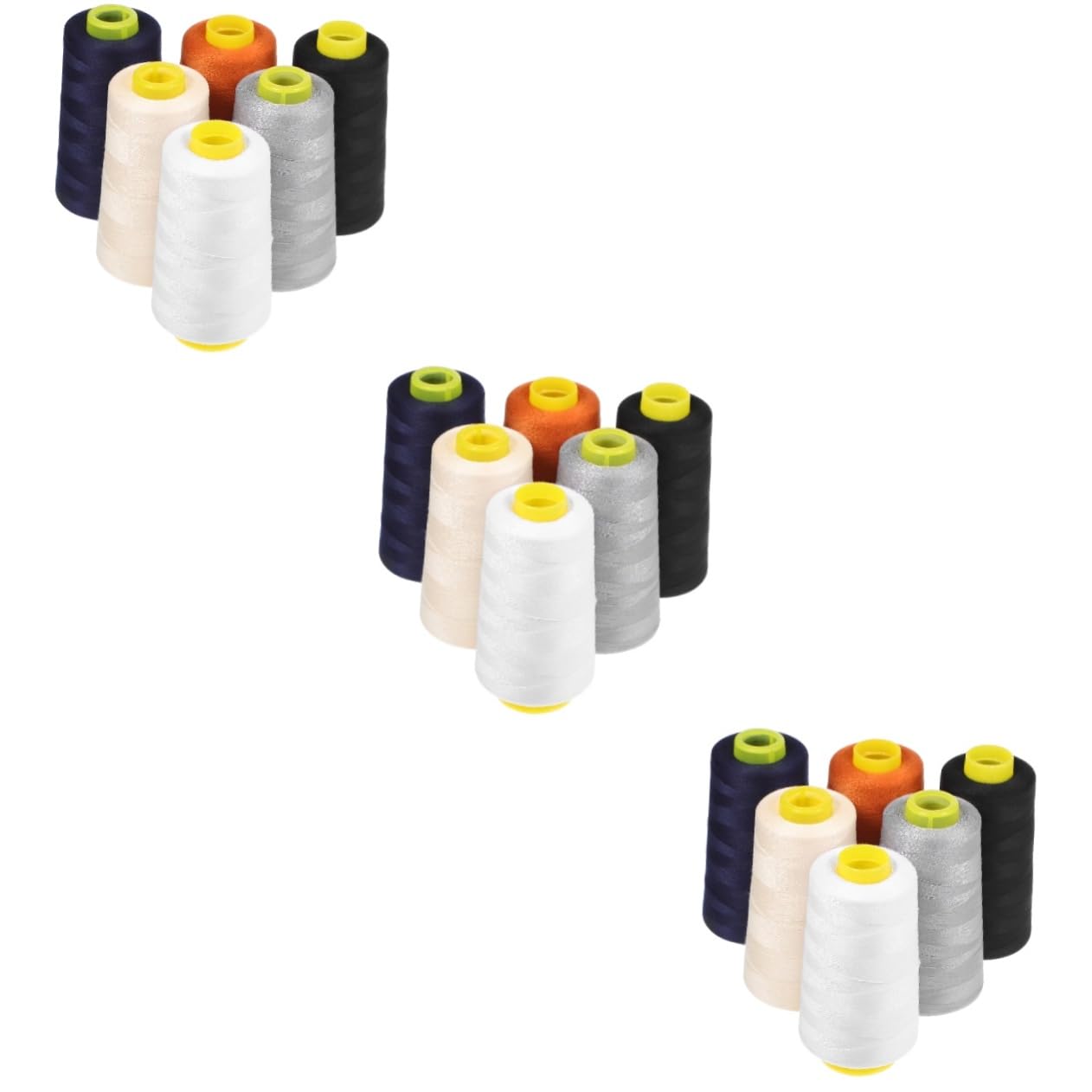 Gadpiparty 3 Series Hilo De Poliéster Hilo De Coser Claro Para Cono Puntada Tela Bobinas De Hilo De Coser Negro Costura Hilos De Coser Hilo De Máquina De Bordar 6 Piezas*3
