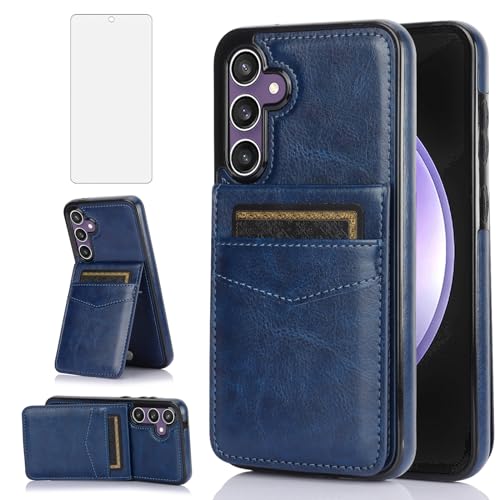 Coque Samsung S23 FE 5G Asuwish étui portefeuille cuir S23FE verre trempé