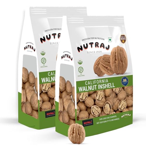 Image of Nutraj California Inshell Walnuts 1kg (500g x 2) | Akhrot | Dry Fruits | Nuts | Grocery Items.