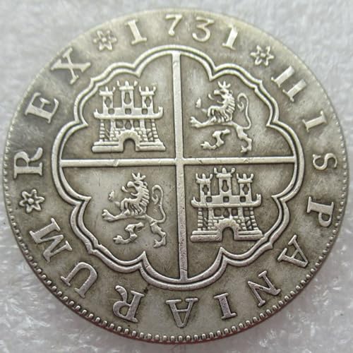 WLZQELVCF Réplica de Moneda Conmemorativa de 8R de Plata española de 1731 y 1737 (20 mm)