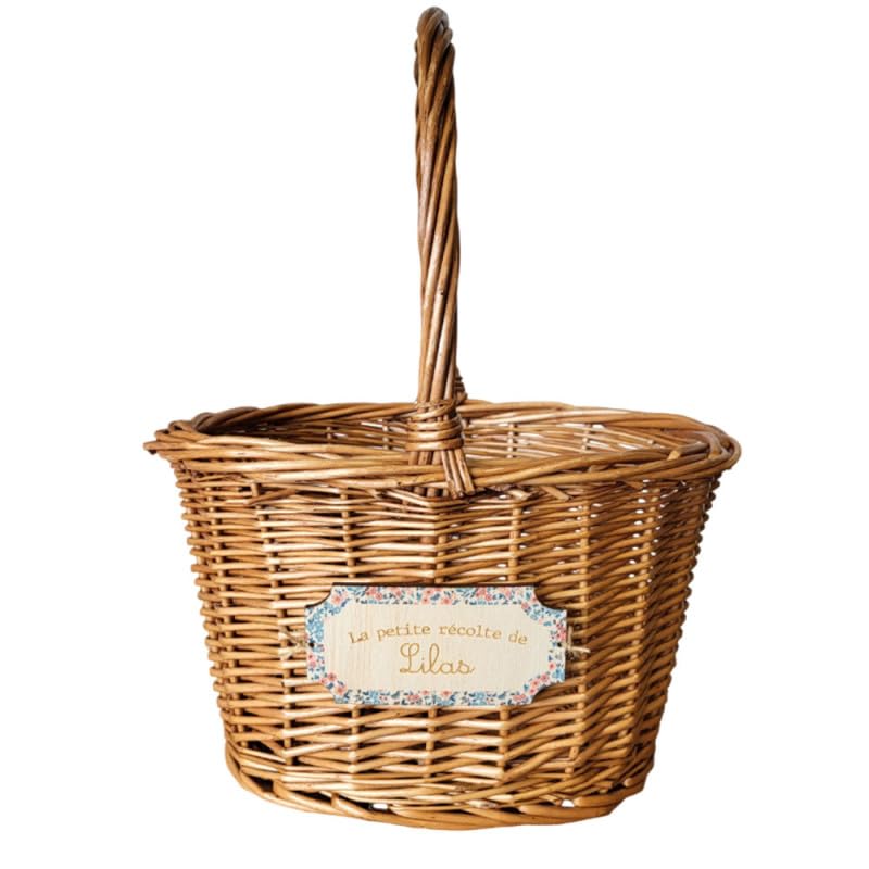 Panier en osier - Liberty - Personnalisable (Rose)