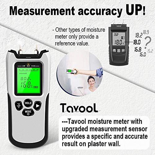 Wood Moisture Meter Upgraded Moisture Meter for Wood, PinType Digital Moisture Mold Detector