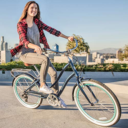 sixthreezero EVRYjourney Women's 1/3/7/21 Speed Step-Through Hybrid Cruiser Bicycle, 26