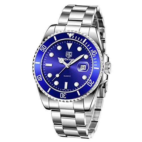 BY BENYAR - Stylish Wrist Watch for Men Stainless Steel Strap Watches Quartz Movement, Waterproof and Scratch Resistant, Analog Chronograph Business Watches