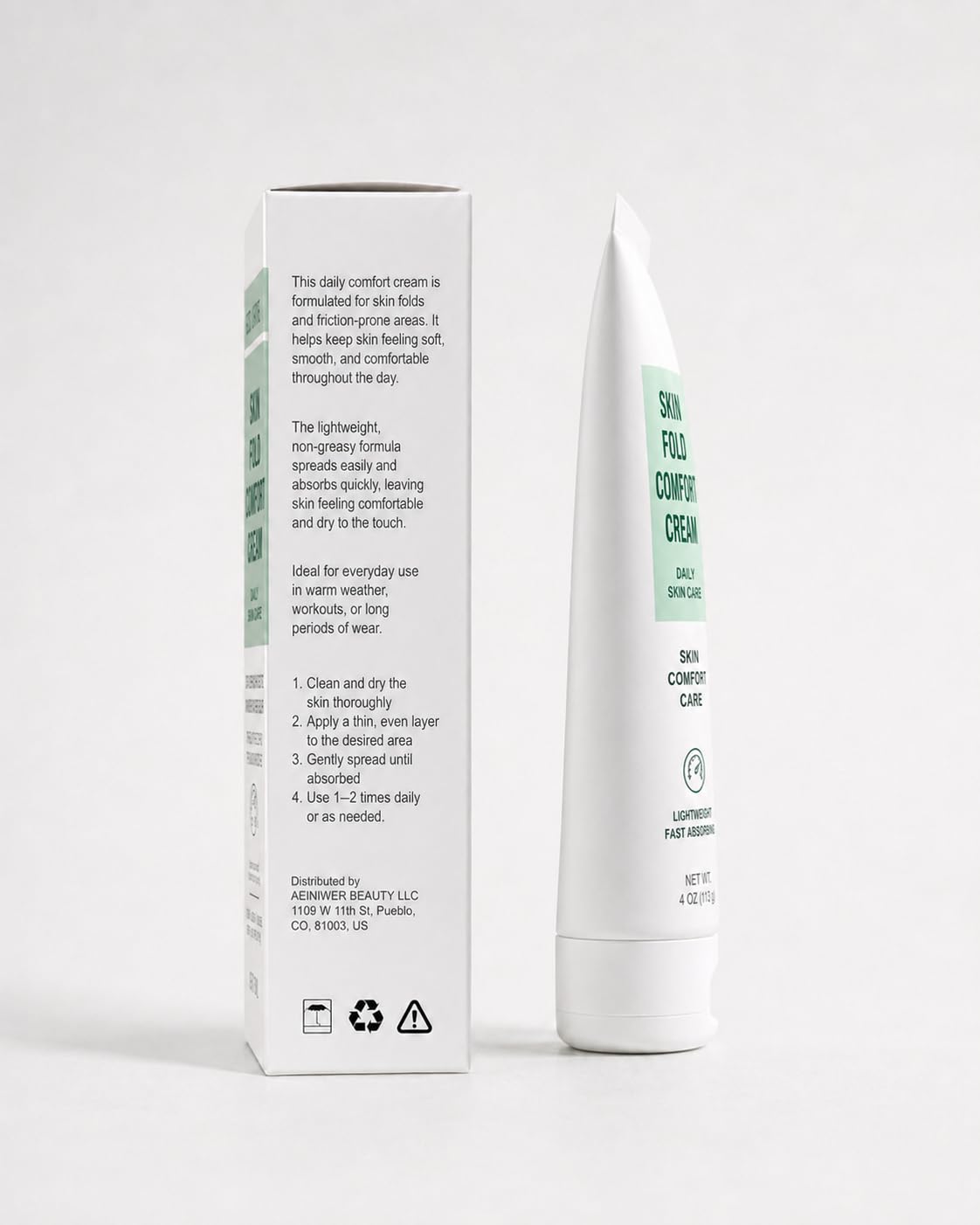 Skin Fold Comfort Cream, 2 Oz, Anti-Friction Skin Fold Care | Soothing Anti-Friction Barrier For Skin Folds, Body Paste for Chafe-Prone Areas, Under Breast Inner Thigh and Groin