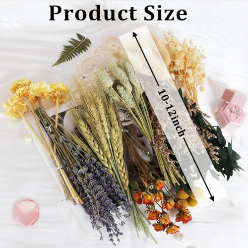 Set de flores secas naturales DIY, 130 piezas variadas miniatura 3