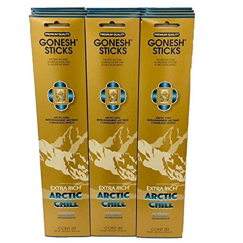 Gonesh - 12 Arctic Chill Pack (240 Sticks) Incense Sticks Extra Rich Collection
